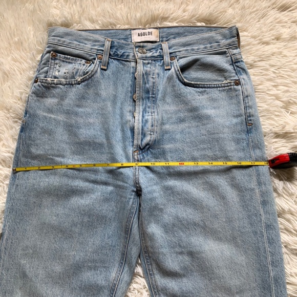 Agolde Riley High Rise Button Fly Jeans Size 27 - Picture 12 of 14